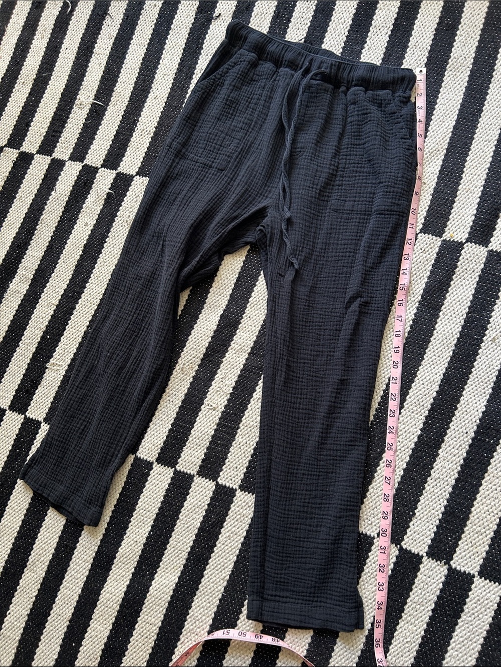Monrow solid black gauze pants